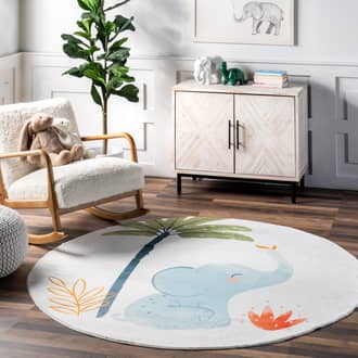 Aprilette Elephant Kids Washable Rug secondary image