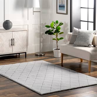 Jaylene Trellis Plush Cloud Washable Rug secondary image