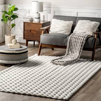 7' 6" x 9' 6" Ivana Checkered Plush Cloud Washable Rug secondary image