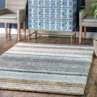 Striped Shaggy Rug secondary image