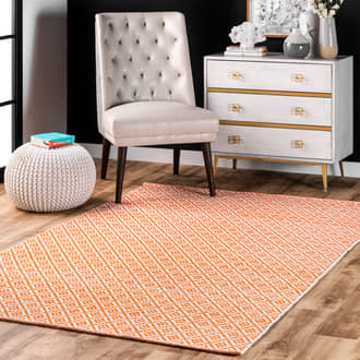 Diamonds Cotton Trellis Flatwoven Rug secondary image
