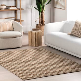 Sandye Retro Checkered Jute Rug secondary image