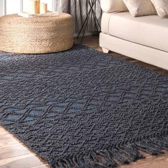 8' 6" x 11' 6" Textured Graphyte With Tassels Rug secondary image