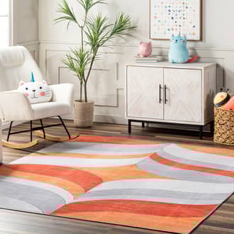 3' 3" x 5' Violet Washable Kids Groovy Rug secondary image