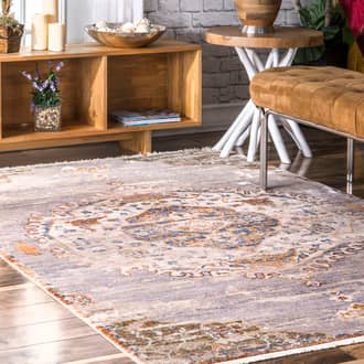 Frilly Ornate Medallion Fringe Rug secondary image