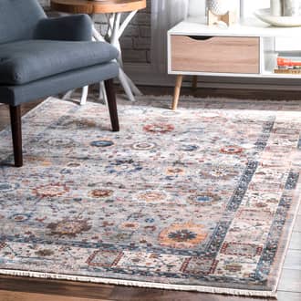 Faded Floral Fringe Rug secondary image