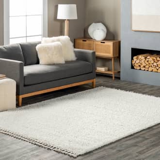 8' Dream Solid Shag with Tassels Rug secondary image