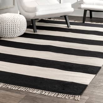 Awning Striped Flatweave Tassel Rug secondary image