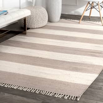 Awning Striped Flatweave Tassel Rug secondary image