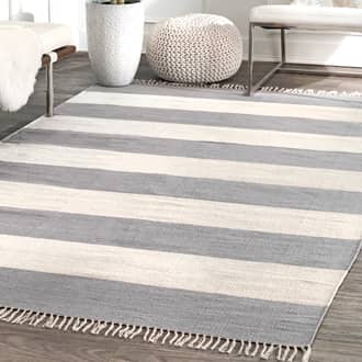 Awning Striped Flatweave Tassel Rug secondary image