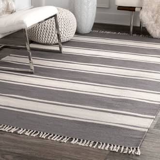 Bengal Striped Flatweave Tassel Rug secondary image