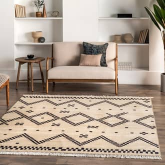 Checkered Moroccan Tassel Non-Slip Backing Rug secondary image