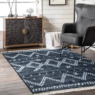 Checkered Moroccan Tassel Non-Slip Backing Rug secondary image