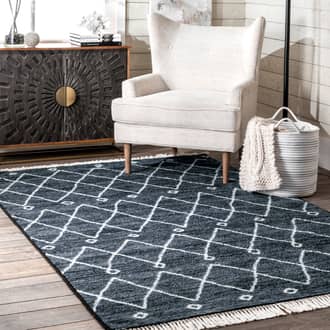 Moroccan Trellis Tassel Non-Slip Backing Rug secondary image