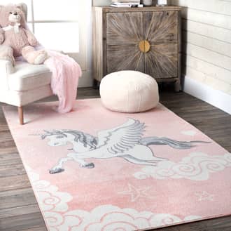 9' x 12' Flying Unicorn Nursery Rug secondary image