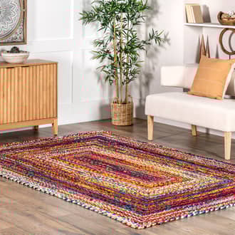 9' x 12' Bohemian Chindi Braided Rug secondary image