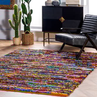 8' 6" x 11' 6" Braided Chindi Pinstripes Rug secondary image