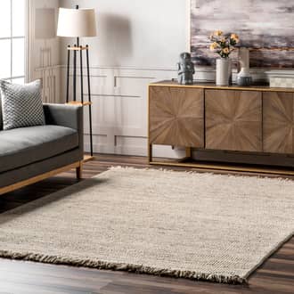 7' 6" x 9' 6" Felted Wool Tasseled Rug secondary image