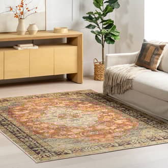 3' x 5' Washable Floral Medallion Rug secondary image