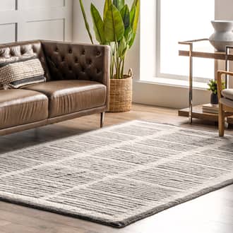 6' x 9' Addison Wool Pinstripe Washable Rug secondary image