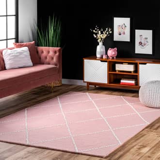 Dotted Diamond Trellis Nursery Rug secondary image