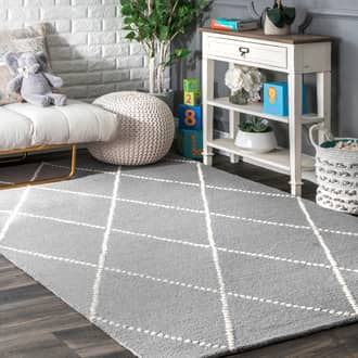 Dotted Diamond Trellis Nursery Rug secondary image