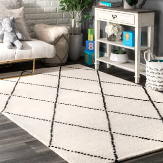 Dotted Diamond Trellis Nursery Rug secondary image
