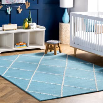 Dotted Diamond Trellis Nursery Rug secondary image