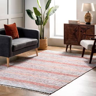 Flatwoven Mottled Stripes with Tassels Rug secondary image