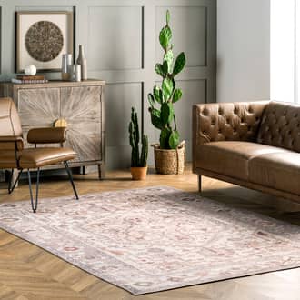 5' x 8' Washable Oriental Ivy Medallion Rug secondary image