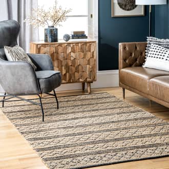 Jute Geometric Stripes Rug secondary image