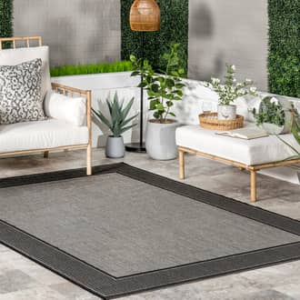 11' x 15' Monochrome Bordered Indoor/Outdoor Rug secondary image