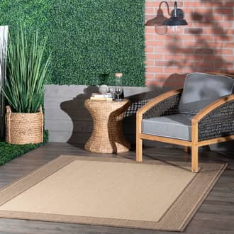 Monochrome Bordered Indoor/Outdoor Rug secondary image