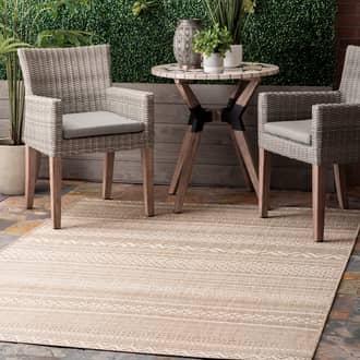 8' Indoor/Outdoor Tribal Bands Rug secondary image