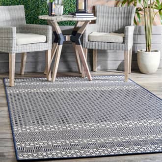 Striped Lattice Indoor/Outdoor Rug secondary image