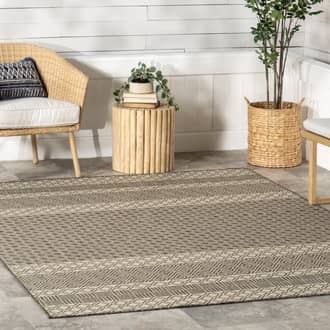 Striped Lattice Indoor/Outdoor Rug secondary image