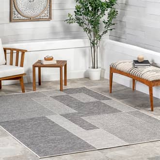 Abbye Layered Geometric Indoor/Outdoor Rug secondary image