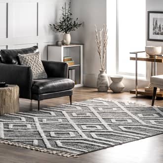 Textured Paneled Lattice Rug secondary image