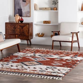 10' x 14' Moroccan Diamond Shag With Tassels Rug secondary image