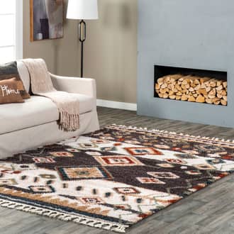 Moroccan Diamond Shag With Tassels Rug secondary image