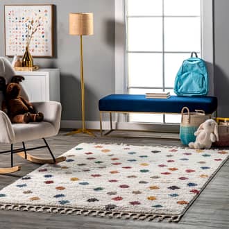 Reina Polka Dotted Tasseled Rug secondary image