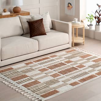 Valli Textured Geometric Tasseled Rug secondary image