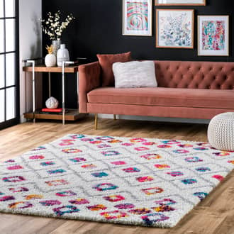 Kids Bohemian Diamond Trellis Shag Rug secondary image