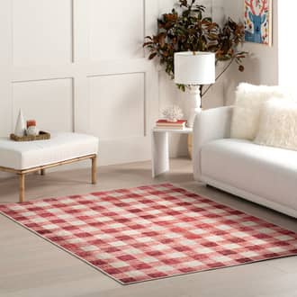 Aubrielle Gingham Plaid Washable Rug secondary image