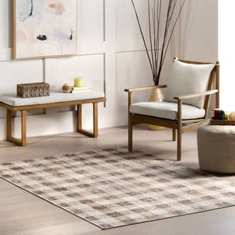 8' x 10' Pepper Plaid Washable Rug secondary image