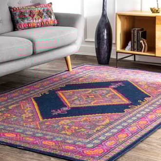 4' x 6' Bordered Herati Medallion Rug secondary image