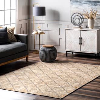 Denys Jute Textured Trellis Rug secondary image