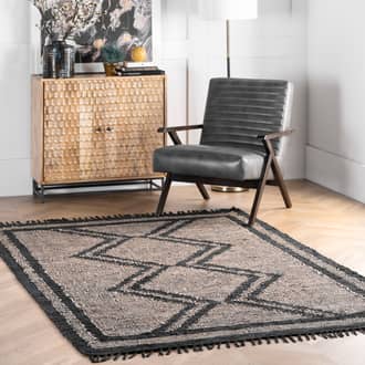 6' x 9' Helix Leather Flatweave Tassels Rug secondary image