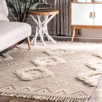 Shaggy Moroccan Lattice Fringe Rug secondary image