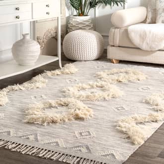 Shaggy Moroccan Lattice Fringe Rug secondary image